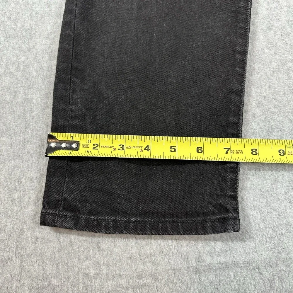 Levi's 502 Men's Premium Jeans 34x30 Black Denim Leather Patch Big E Tag